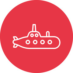 Submarine line circle icon