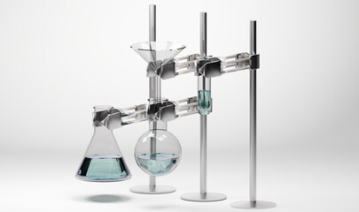 Elegant Chemistry Setup with Industrial Design Elements