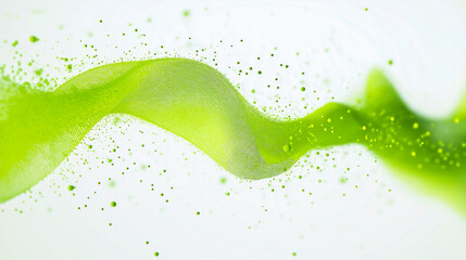 3d dynamic green digital wave. Smart technology wave. Flow digital structure. Cyber technology background. 3D rendering.