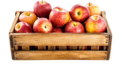 Apples in wooden box 
