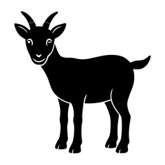 Pygmy Goat Silhouette vector illustration on a white background