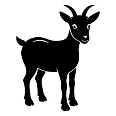 Pygmy Goat Silhouette vector illustration on a white background