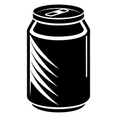 soda can Silhouette vector with a white background