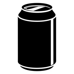 soda can Silhouette vector with a white background