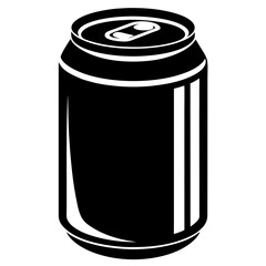 soda can Silhouette vector with a white background