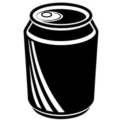 soda can Silhouette vector with a white background
