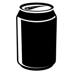 soda can Silhouette vector with a white background