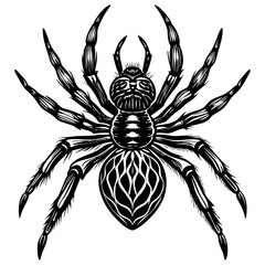 Spider Silhouette vector illustration on a white background