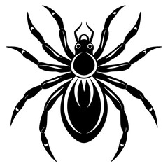 Spider Silhouette vector illustration on a white background