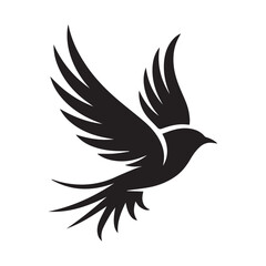 Obraz premium silhouettes of birds, eagle, eagle silhouette design, eagle black and white illustration, animal silhouette, eagle silhouette