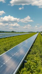 Solar panels on a farm solar panel Ultra realistic Photorealistic 