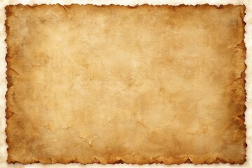 Fototapeta premium Distressed parchment texture with torn edges and frayed corners, weathered, textured, faded