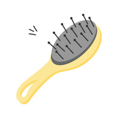 Hand drawn icon of hair brush in modern style
