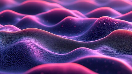 Obraz premium 3D Flowing Waves Seamlessly Loop Abstract 8K Backgrounds In Digital Cyberspace Particle Streams In