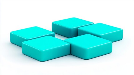Obraz premium A group of blue cubes sitting on top of each other