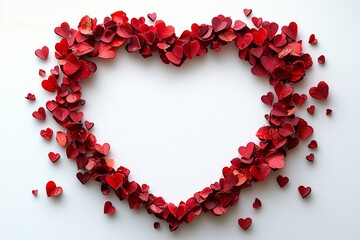 Heart frame with hearts on white background