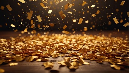 Obraz premium flying gold particles