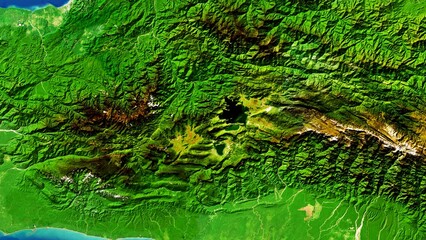4K Tage Lake of Papua Indonesia Map, High Resolution Satellite View With No Border, Widescreen 4K Resolution