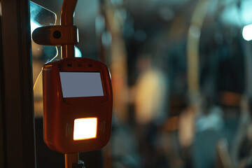 Close up photo of a bus ticket validator