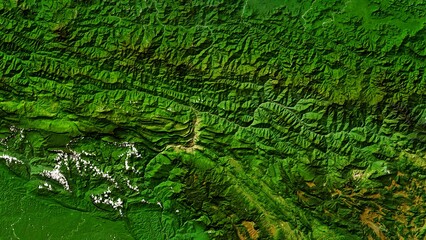 4K Scenic Mountains of Papua New Guinea Map, High Resolution Satellite View With No Border, Widescreen 4K Resolution