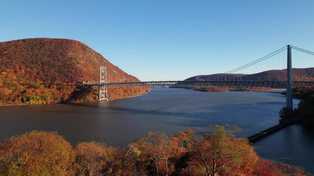 Gorgeous fall colors at Bear Mountain Bridge, Hudson Valley, NY