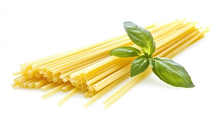 Linguine: Heap of Flattened Linguine Pasta - Italian Cuisine and Culinary Food Concept