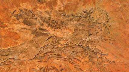4K Desert Ruby Gap Nature Park North Australia Map, High Resolution Satellite View With No Border, Widescreen 4K Resolution