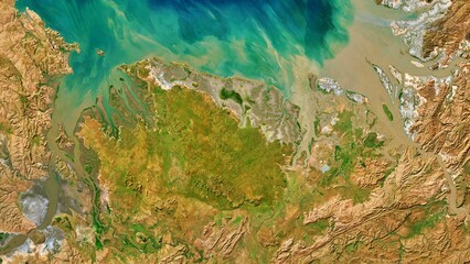 4K Mijing Conservation Park North Australia Map, High Resolution Satellite View With No Border, Widescreen 4K Resolution
