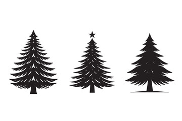 Obraz premium Pine Tree Silhouette Illustration