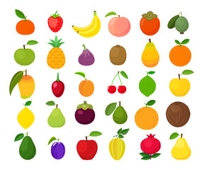 Big set of fruit icons 