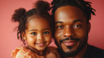 Beloved dad and daughter close up