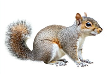 Obraz premium A squirrel is sitting on a white surface