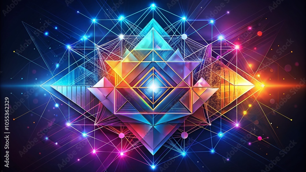 Poster abstract geometric technology design element with dynamic patterns for modern creativity