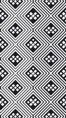 Black and white geometric seamless pattern with line.