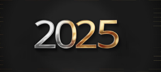 2025 golden new year symbol 3d-illustration