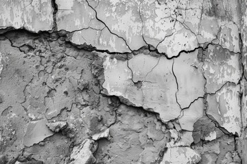 Obraz premium A close-up image of a worn-out wall with visible cracks