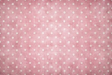 Whimsical pink and white polka dot pattern on a textured fabric backdrop with a subtle floral undertone, pink backgrounds, textile patterns