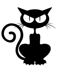 cat vector illustration, cat silhouette on a white background