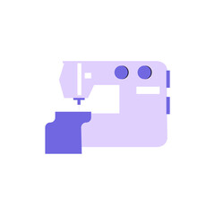 Sewing Machine Close Up In Flat Vector Illustration Symbolizing Textile Crafting And Creativity, Isolated On White Background