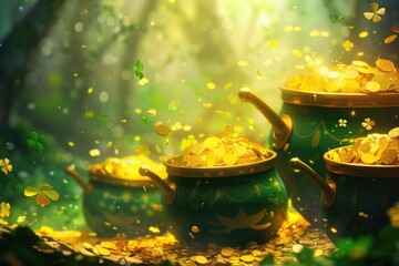 A scene of treasure in nature, ideal for fantasy or adventure themes