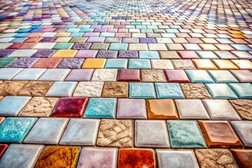 Aerial View of Colorful Road Tiles Mimicking Natural Stone in Landscape Photography