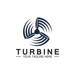 Modern Turbine logo design Logo for aviation, company, brand, industry, Wind energy power. With a modern concept.