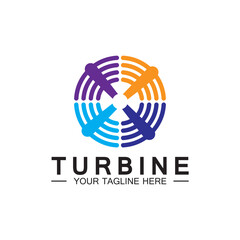 Modern Turbine logo design Logo for aviation, company, brand, industry, Wind energy power. With a modern concept.