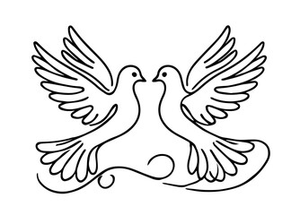 Symbolic love and peace dove designs – black vector collection