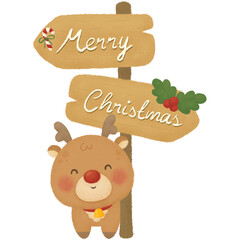 christmas card with reindeer