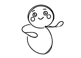Simple happy cartoon character outline – vector collection