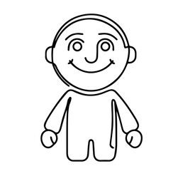 Obraz premium Simple happy cartoon character outline – vector collection