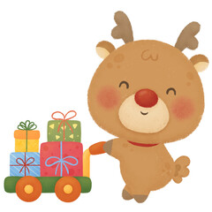 Reindeer with gift box