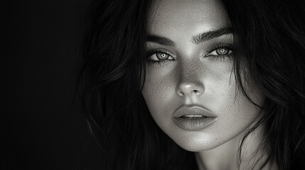 Close-up portrait of a very beautiful stylish girl model