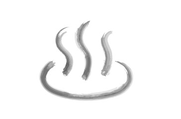 水彩の温泉マーク　黒